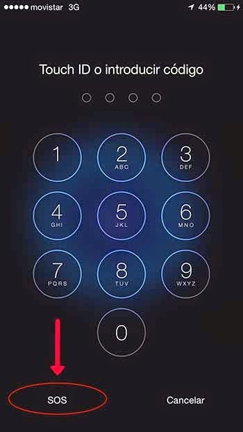 SOS Datos médicos pantalla bloqueada iphone
