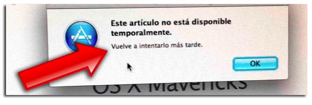 no disponible temporalmente Mac