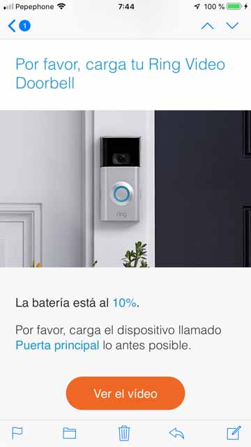 ring video doorbell 2 batería baja